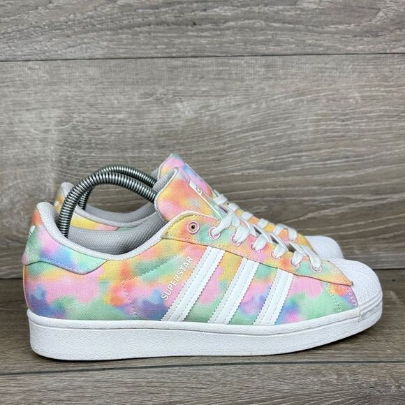 Adidas Superstar Women’s Sz 8.5 Pastel Tie-Dye Low Top Lace Up Sneakers FY1268 - Picture 1 of 10
